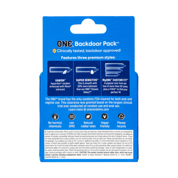 ONE® Backdoor 3 Count Condoms - Image 2