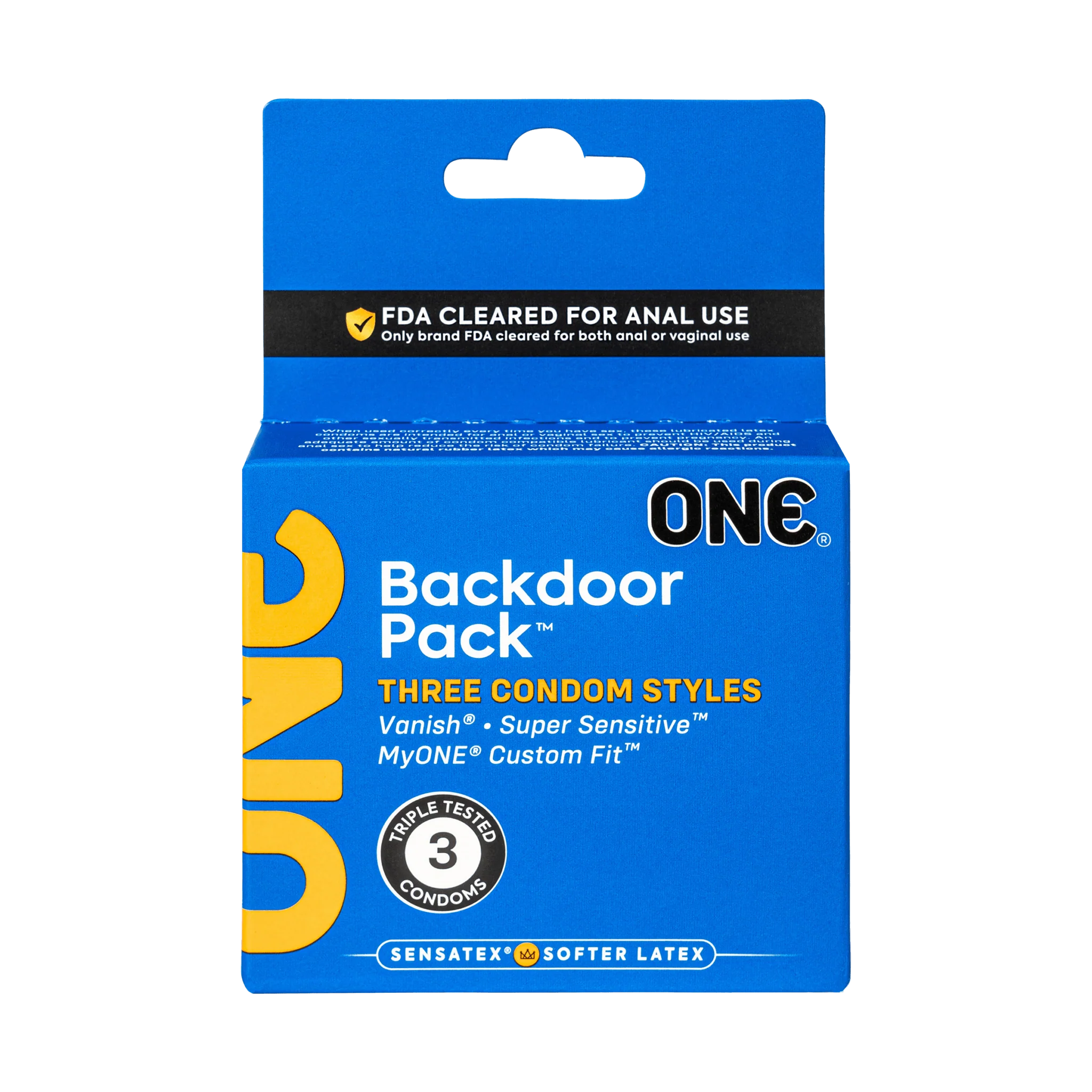 ONE® Backdoor 3 Count Condoms