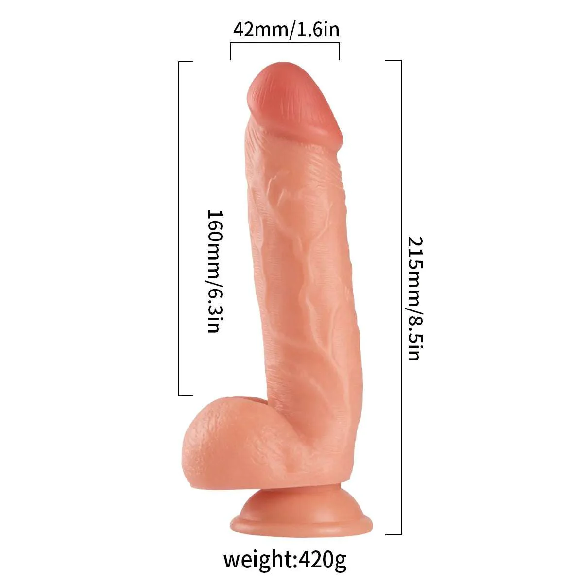 8.5-Inch Ultra-Realistic Dildo – Lifelike Texture with Strong Suction Base - Image 2